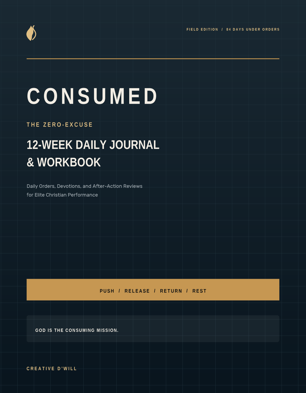 Dark-blue cover of the CONSUMED 12-Week Daily Journal and Workbook